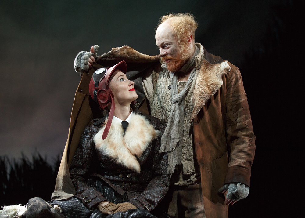 Jessica Love and Jeff Biehl in THE MOORS by Jen Silverman, directed by Jackson Gay. Photo © Joan Marcus, 2016.